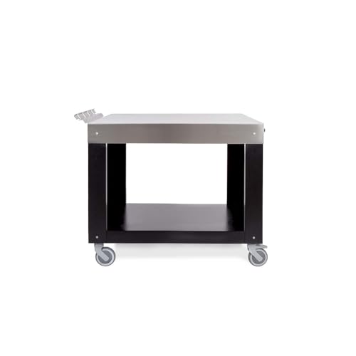 ALFA 28-Inch Stainless Steel Multi-Functional Base & Prep Station - Silver Black - ACTAVO-MINI-SBL