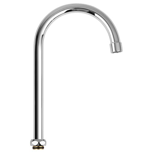 TNROTED 6 Inch Gooseneck Faucet Spout Replacement Fits for Most T&S Faucets, 360° Stainless Steel Commercial Faucet Swivel Spout for 1 or 2 Bay Compartment Sinks