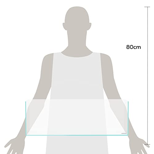 Image of LANDEN 60L 5.8 Gal Rimless Low Iron Aquarium Long Fish Tank,Bookshelf Aquarium,W23.6xD7.87xH7.87 in(60x20x20cm) 5mm Thickness with Black Nano Foam Leveling mat Included