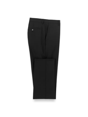 Paul Fredrick Men's Wool Stretch Bengaline Flat Front Suit Pants