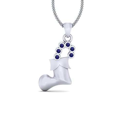 Calcetines de Navidad con circonita azul, el regalo de plata ideal