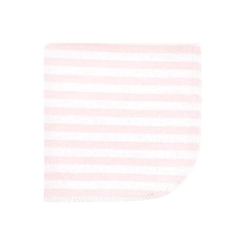 Image of Hudson Baby Unisex Baby Flannel Cotton Poly Washcloths, Pink Bows 12 Pack, One Size