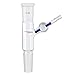 ADAMAS-BETA Glass Vacuum Flow Control Adapter with 2mm PTFE Stopcock at 45 Degree, 24/40 Joint