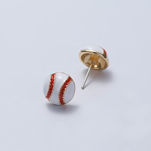 SmileBelle Baseball Earrings for Women, Sterling Silver Baseball Studs as Baseball Mom Hypoallergenic Sports Earrings Baseball Jewelry for Baseball Fans Accessories as Birthday Senior Night Gifts - Thumbnail 7