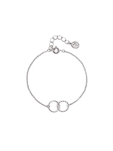 SINGULARU - Pulsera Circles Twist- Latón con Acabado en Baño en Rodio. Talla...
