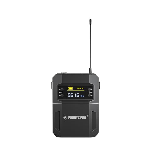 Phenyx Pro PTU-52 Wireless UHF BodyPack Transmitter with 3-Pin XLR Jack & Selectable 30 Frequencies...