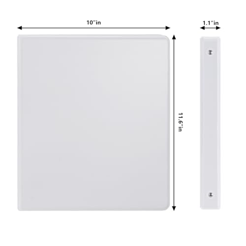 Image of COMIX Sturdy 3 Ring Binder 0.5 Inch with Clear View Cover | PVC-Free,2.4mm Thick Board,Holds Up To 100 Sheets,Fits US Letter 8.5x11 Paper,Office & School Use,12 Pack (White)