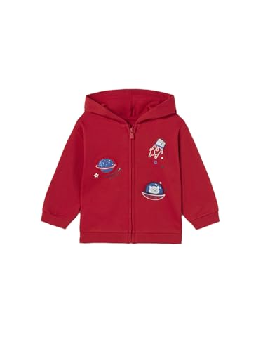 Sweat-shirt Enfant Full Zip Patch Rouge avec broderies et col montant