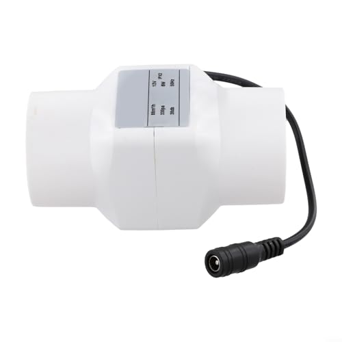 Ventilateur de conduit d'échappement puissant 12 V pour salle de bain, cuisine, faible bruit 38 dB ABS + PVC, 50 mm, 6 W, 36 m³/h, volume d'air (blanc, 50 mm)