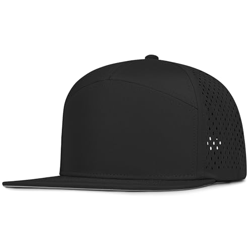 Chaseshine 4 Inclusive Sizes Flat Bill Performance Trucker Hat Men Women 7 Panel Snapback Running Workout Hat