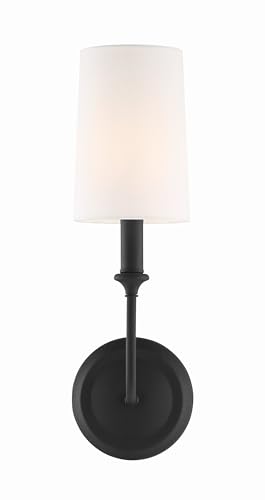 Image of Crystorama Libby Langdon Sylvan 1 Light Black Forged Sconce