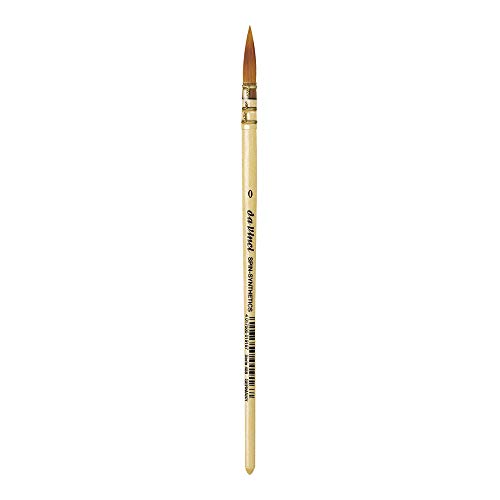 da Vinci Watercolor Series 488 CosmoTop Spin Paint Brush, Round Synthetic with Lacquered Natural Handle, Size 0 (488-0)