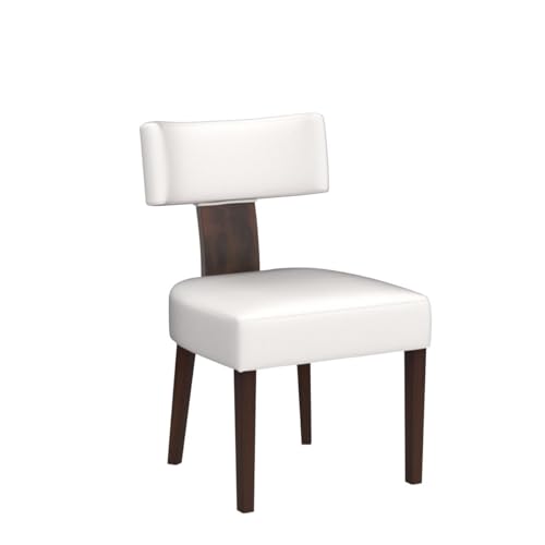 Image of HNY Set of 4 Mid Century Modern Dining Chairs, Farmhouse Velvet Upholstered Accent Chair Curved Backrest Kitchen Chairs, with Hardwood Frame, Cream, Velvet-beige
