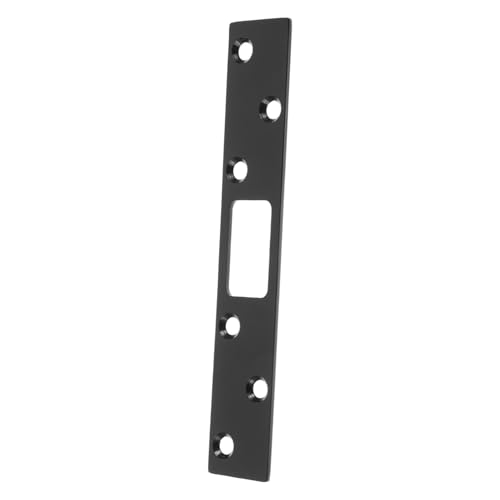 NUOBESTY Placa de Refuerzo para Puerta de Acero Inoxidable Negro Protector para Cerraduras Estándar Reforzador de Pestillo Kit con Tornillos para Seguridad Interiores y Exteriores