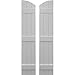 Ekena Millwork ARW401BE311X69PRH Americraft Three 3 Exterior Real Wood Joined Board-n-Batten Shutters w/Elliptical Top (Per Pair), 10 1/2"W x 69"H, Primed