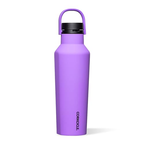 Corkcicle Sport Canteen - Keeps Drinks Cold 25 Hours - Stainless Steel Water Bottle - Triple-Insulated - Spill-Proof - Summer Drinkware Gift - Keeps Drinks Ice Cold - 20 oz - Varsity Purple