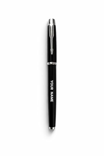 Image of Personalized Name Engraved Ball Pen | Stainless Steel Premium Black Pen | Custom Name Pen for Gift,Corporate Gift | Smooth Writing Refillable Ballpoint Pen for Men Women (Black [Black Ink])