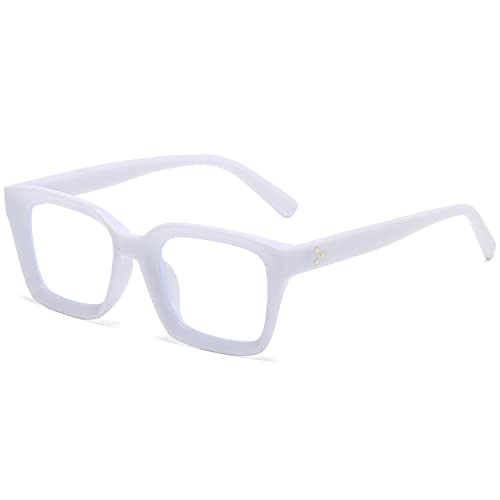 EYLRIM Classic Thick Square Frame Clear Lens Glasses for Women Men Non Prescription Eyeglasses