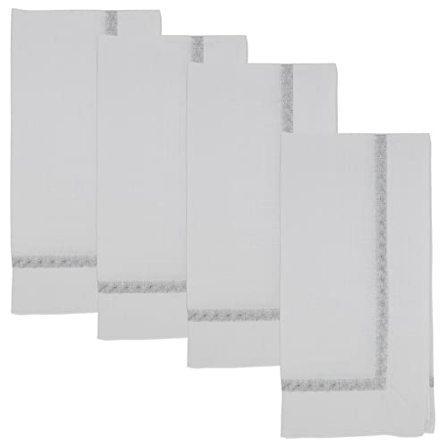 Servilletas bordadas cuadradas set 4 piezas 20x20 pulg miniatura 2