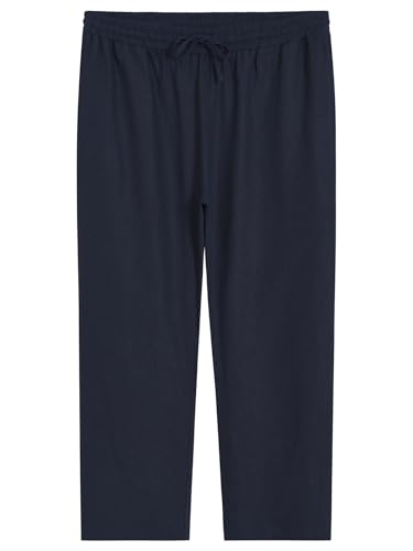 Weintee Women's Plus Size Petite Linen Pants with Pockets