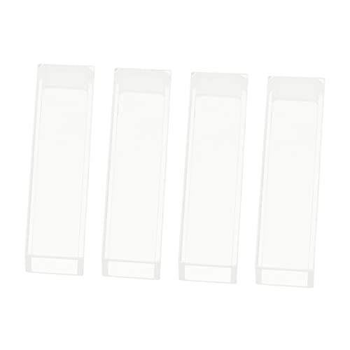 JECOMPRIS Cubeta Óptica De Vidrio para Laboratorio Set De 4 Piezas 1.77X0.47X0.47In Cubetas Espectrofotómetro para Análisis Espectral Uso Científico