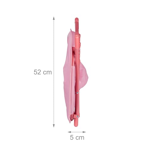 Relaxdays Moonchair Kinder, Einhorn, faltbar, HxBxT: 47 x 50 x 48 cm, Kinderstuhl draußen & drinnen, Kindersessel, pink