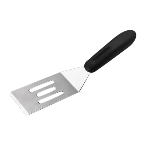 Mini espátula de cocina, una espátula de metal para servir reversible, perfecta para panqueques, postres, galletas, huevos o sartenes pequeñas (negro, 20 x 4,1 x 2,1 cm)
