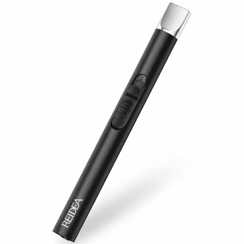 REIDEA Electric Lighter S4 Candle Lighter USB Rechargeable with Safety Switch, Flameless Portable Fast Heat Windproof Plasma Electronic Lighters, Perfect for Home Cooking BBQ Camping Stove Fireworks