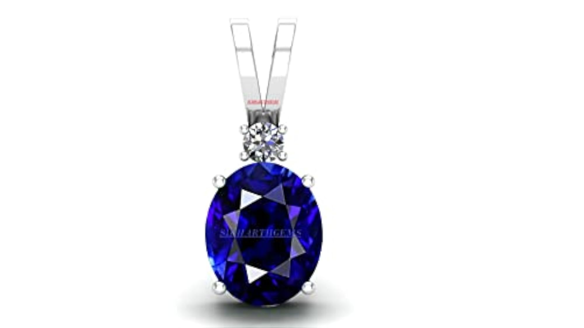 11.25 Ratti Blue Sapphire Silver Pendant Locket, AAA Quality