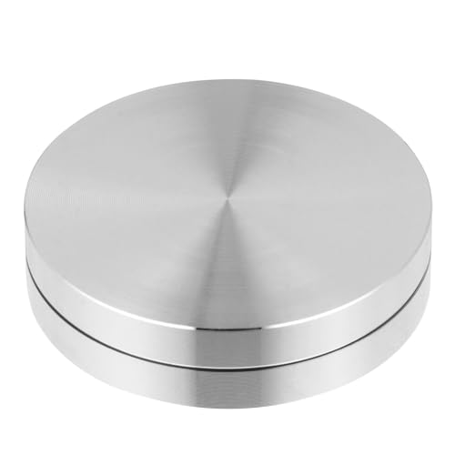 COOLHIYA Cojinete de Base del Plato Giratorio Multifuncional y Suave de Aleación de Aluminio Color Plata para Exhibición de Alimentos y Esculturas de Arcilla