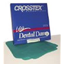 Crosstex 19200 Dental Dam, Latex, Mint Flavor, Medium Gauge, 5" x 5" Size, Green (Pack of 52)