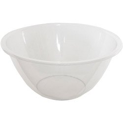 Image of Whitefurze Round Mixing Bowl with Microwave Safe Plastic Construction for Kitchen Use, Hand Wash Only Care, Modern Style, Natural White, 15 cm, 1 Litre