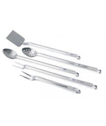 Royal Industries Long Handle Grill Spoon, Heavy Duty Stainless Steel, Perforated, 21