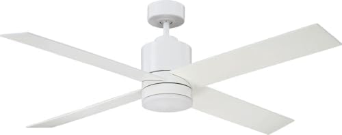Savoy House M2015WH Meridian Transitional Contemporary White Frosted Glass 52" Ceiling Fan with Remote, Integrated LED 1-Light 17 Watt, White