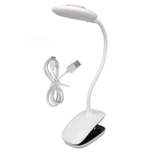 DAXJEROL Secador de gel para uñas con clip, lámpara de curado de cuello de cisne giratoria 360 grados con 9 chips LED, temporizador de 60 s, secador de esmalte de uñas de escritorio para (Púrpura)