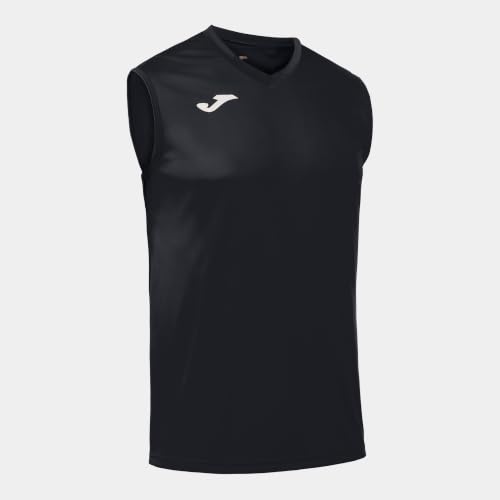 Joma - Camiseta Deportiva Sin Manga Hombre - Ligera y Transpirable Ideal para Todo Tipo de Deporte, Combi, Negro, L