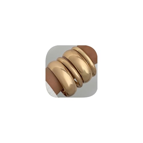 4PCS Wide Gold Bangles Bracelets for Women Stack 2.6in-Width Chunky Gold Cuff Bracelets Exaggerated Geometry Trendy Bangle Jewelry