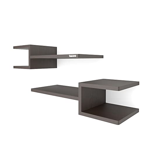 ESTANTERIA Anticuado Engineered Wood Modern Wall Mounted Shelf Display Rack for Books and Home Decor in Home and Office (Wenge Finish) - Image 5