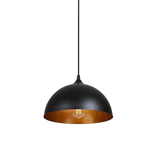 Lampe de plafond suspendue vintage en métal noir pour cuisine îlot