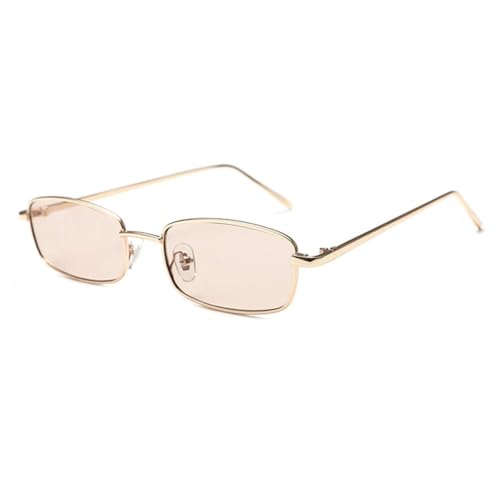 Petites lunettes de soleil rectangulaires avec monture fine en métal léger