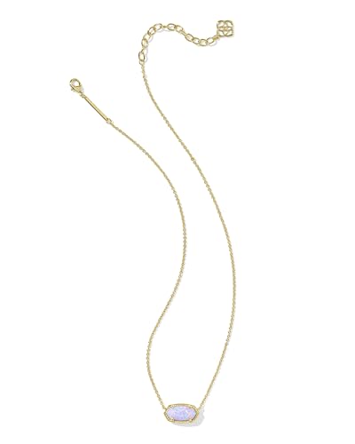 Image of Kendra Scott Elisa Pendant Necklace for Women, Fashion Jewelry, Gold-Plated Brass, Lilac Kyocera Opal