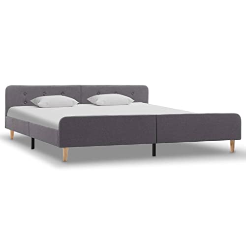 Genérico Estructura de Cama de Tela Gris Claro 180x200 cm,Mobiliario,Camas y Accesorios,Camas y somieres-284905