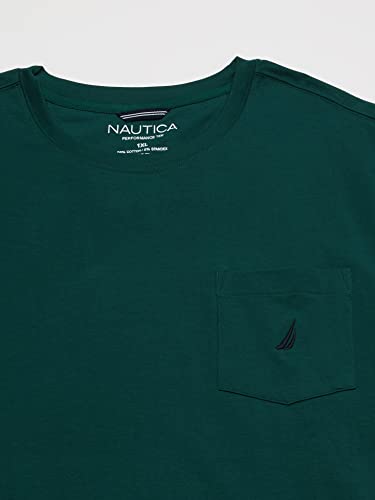 Nautica mens Solid Crew Neck Short-sleeve Pocket T-shirt T Shirt, Tidal Green, 5X-Large Tall US2