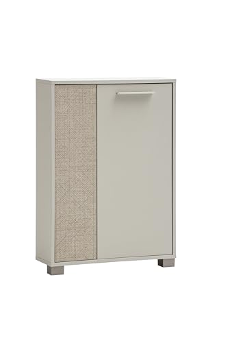 Schildmeyer Highboard Edno 159988, cremebeige/Canasta Dekor, 59,8 x 19,5 x 85,2 cm