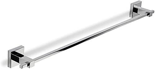 Image of Croydex Bathrooms Everson Wall Mounted Chrome Towel Rail for Bathroom, Kitchen & Shower, 80mm(H) x 495mm(W) x 60mm(D), Silver