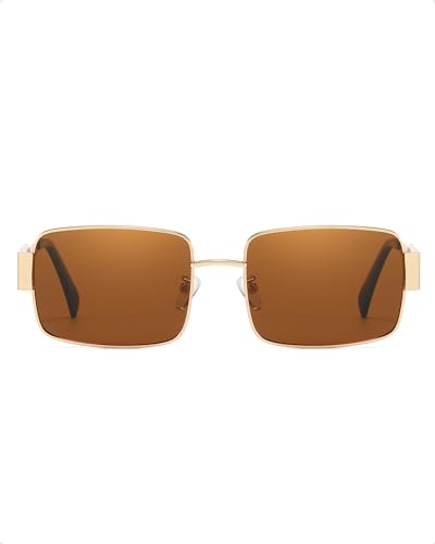 Enafad Gafas De Sol Rectangulares Para Mujer Con Marco Grande Y Protección Uv400, 1-Marco Dorado-Lente Marrón Enafad Gafas De Sol Rectangulares Para Mujer Con Marco Grande Y Protección Uv400, 1-Marco Dorado-Lente Marrón