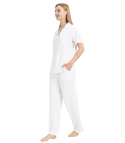 Image of WiWi Viscose from Bamboo Women's Pajamas Set Super Soft Button Down Top and Pants Sleepwear Cooling Pjs S-3X