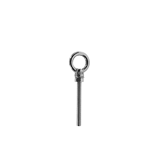 Image of Threaded Eyebolts,Heavy Duty Long Threaded Eye Bolts,Stainless Steel Marine Grade Shoulder Lifting Ring with Nuts Washers 5 Pack M8*80