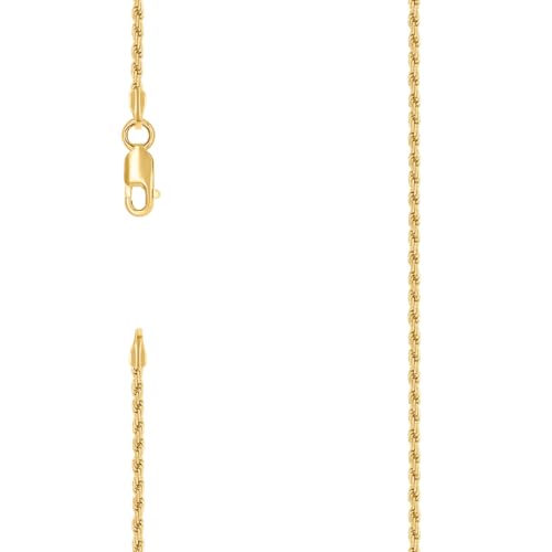 Chaîne en argent sterling 925 jaune 51 cm en maille robuste et élégante