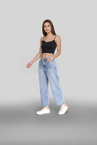 Image of INKD Women's Relaxed Fit Jeans - Mid-Rise | 100% Cotton | Jeans for Women (Available in Plus Sizes)
